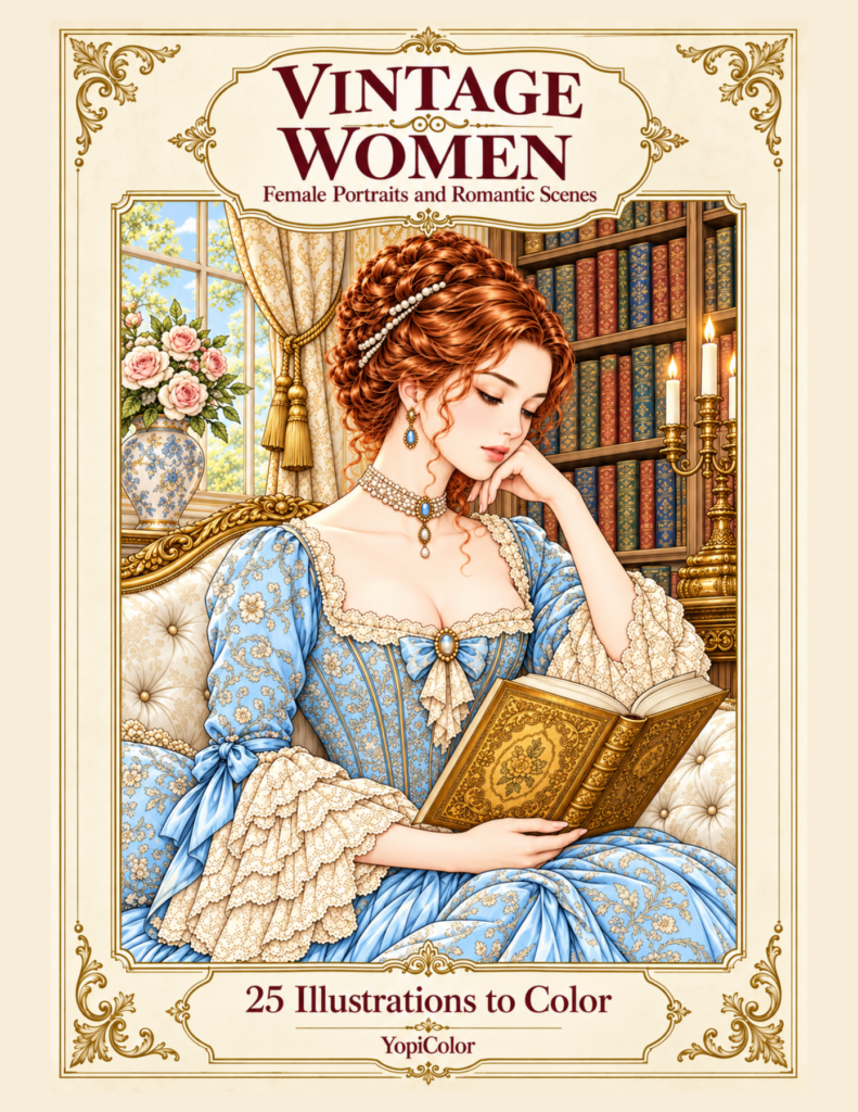 Vintage Women adult coloring book cover